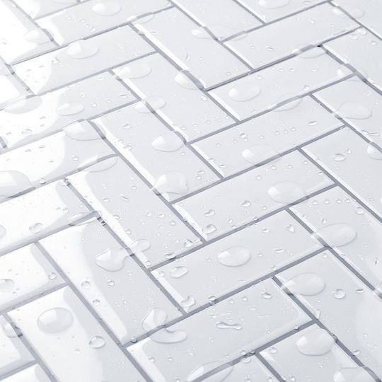 Plăci de perete 3D autoadezive impermeabile 5 bucăți 30x30 cm albe