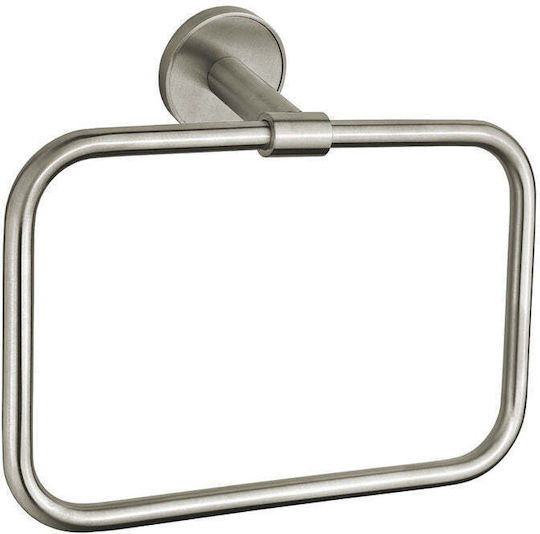 Inter Ceramic Einzelner Badezimmerring mit Schrauben in Silber