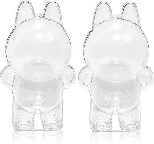 Schützende Transparente Kunststoffhülle Box Hängendes Plüschtier 2 Stück