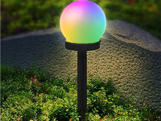 Verk Group Σετ 4 Καρφωτά Ηλιακά Φωτιστικά Μπάλες RGB με Φωτοκύτταρο IP65 36x36εκ.