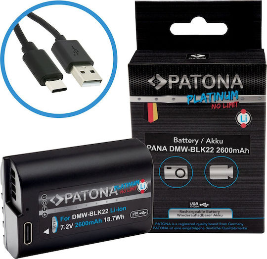 Patona Replacement Battery Patona Platinum Dmw-blk22 2400mah Panasonic S5 G9 Gh5 Gh5s-1401