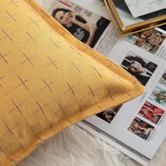 Mandioo Yellow Decorative Pillow Cases 2 Pieces 65x65 cm Mandioo Yellow Decorative Pillow Cases 2 Pieces 65x65 cm