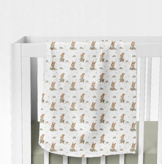 Bocioland Pătură Pepinieră Swaddling Bambus Albă 110x110cm