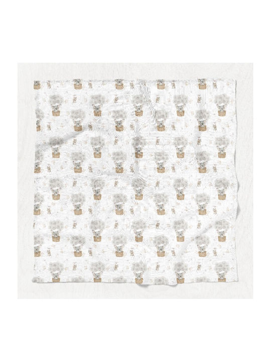 Bocioland Nursery Swaddling Bamboo White Blanket 110x110cm