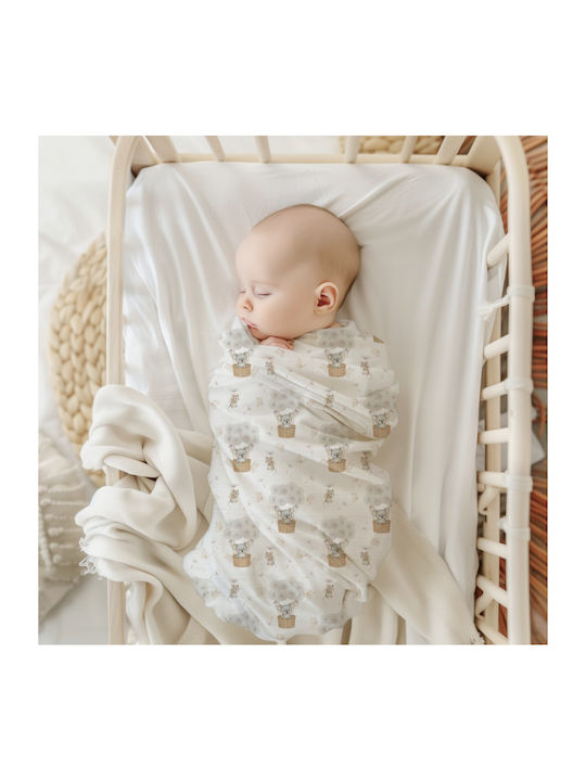 Bocioland Nursery Swaddling Bamboo White Blanket 110x110cm