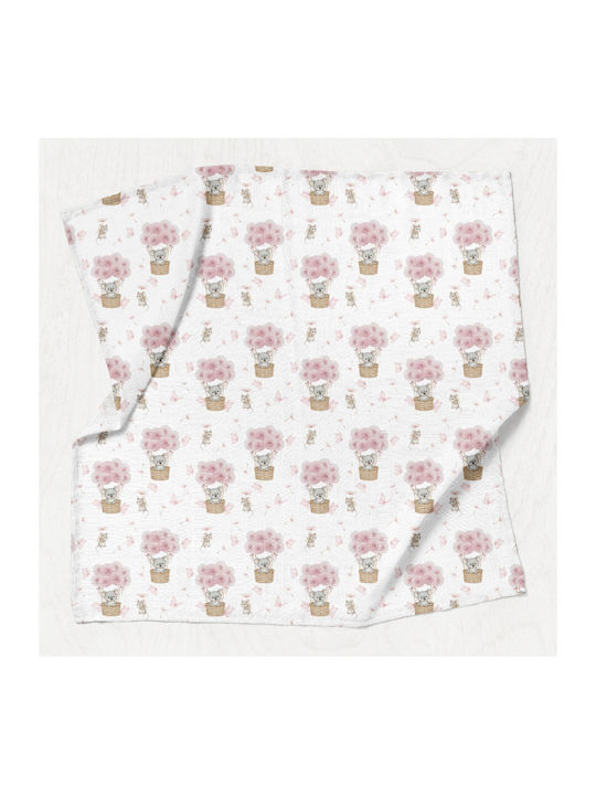 Bocioland Pătură Pepinieră Swaddling Bambus Roz 110x110cm