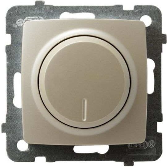 Ospel Comutator Cu Variator Cu Cadru LED Rotativ 100W În Culoare Ecru
