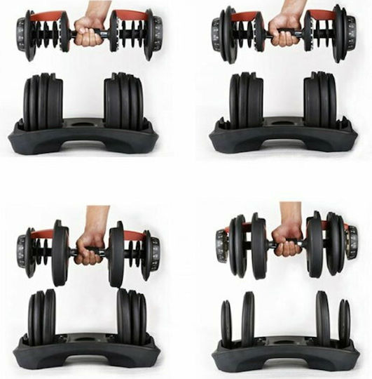 Dumbbell 1x 24kg Adjustable with Stand