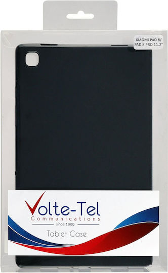 Volte-Tel Back Cover Σιλικόνης / Tempered Glass Μαύρο (OnePlus 8 ProRealme 8/8 Pro)