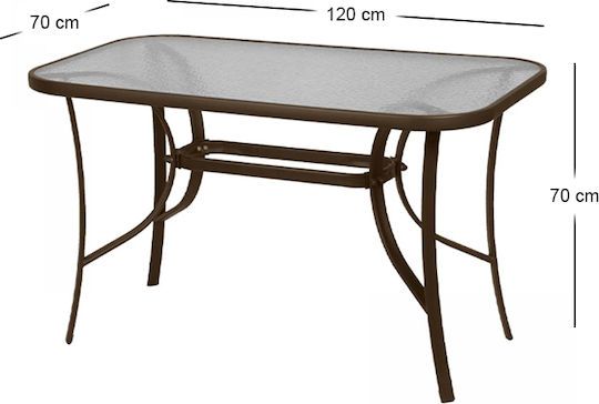 Masă Toledo 120x70x70 Bronzat