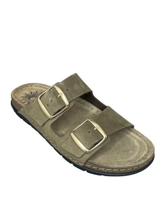 Sienna Leather Women's Anatomic Green Sandals GY-08414-17-2