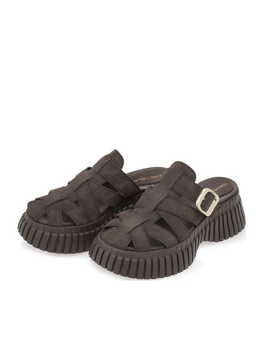 Women's Flat Sandals Flatforms Brown