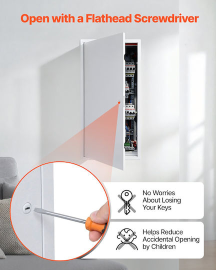 Vevor Πόρτα Επίσκεψης Γυψοσανίδας 77x39 Εκ Γαλβανισμένος Χάλυβας Λευκή Άνοιγμα 37x75 Εκ Jsjxmb1429in7lpr9001v0