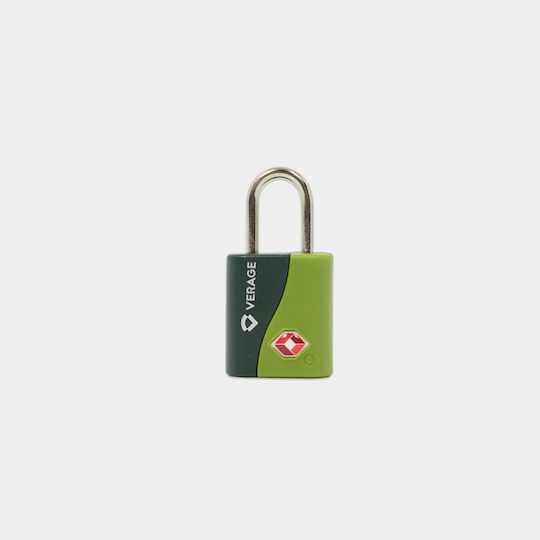 Verage Padlock Brass with Key with Certification TSA Green
