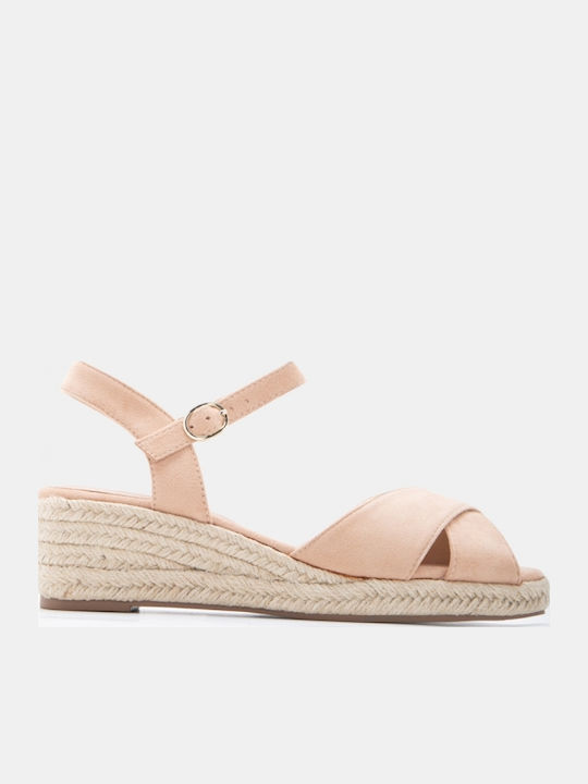 Sommer Damenplattformen im Stil Espadrilles Beige