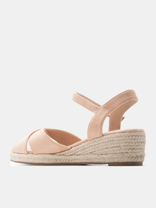 Sommer Damenplattformen im Stil Espadrilles Beige