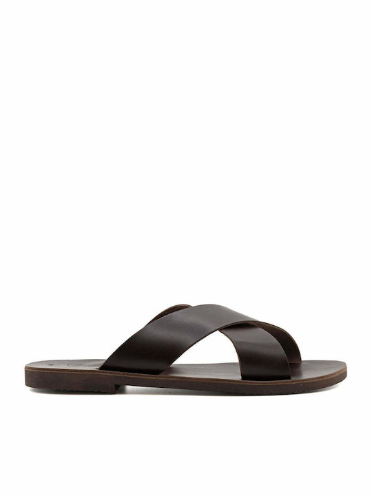 Herrensandalen Kreuzriemen Ikaro Braun