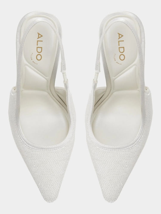 Spitze Zehen Pumps mit Hohem Absatz in Creme