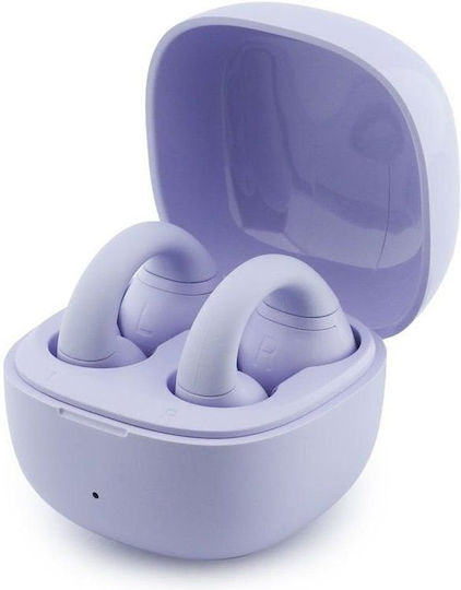 Guess Mini Classic Logo Open Ear Bluetooth Handsfree Headphones with Charging Case Purple