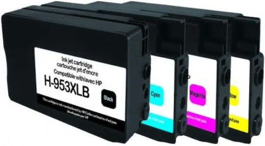 Uprint Мастилница Hp 953xl Комплект Officejet Pro 8210 8710 7720 Bk+c+y+m