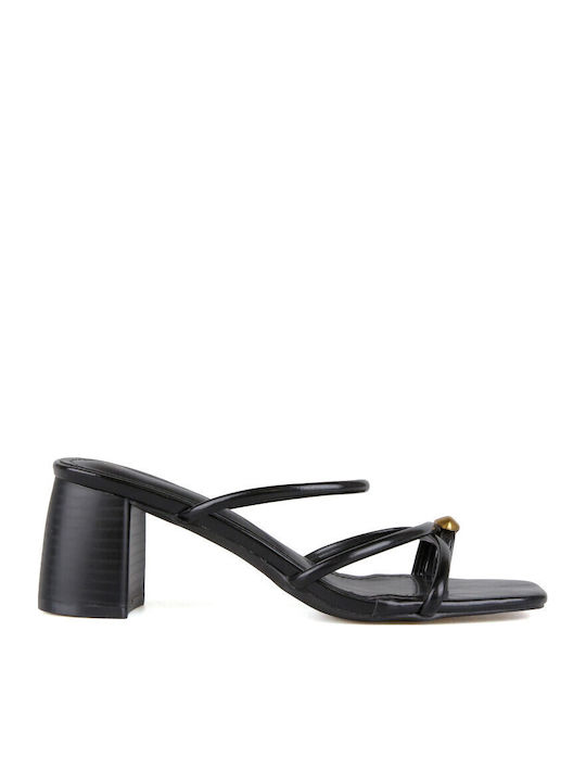 Mules With High Heel In Black Colour