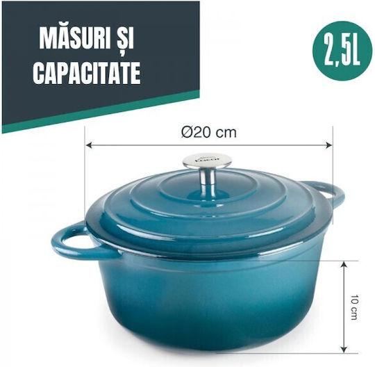 Lacor Cratiță Rotundă Din Fontă 20x20cm 2.5lt