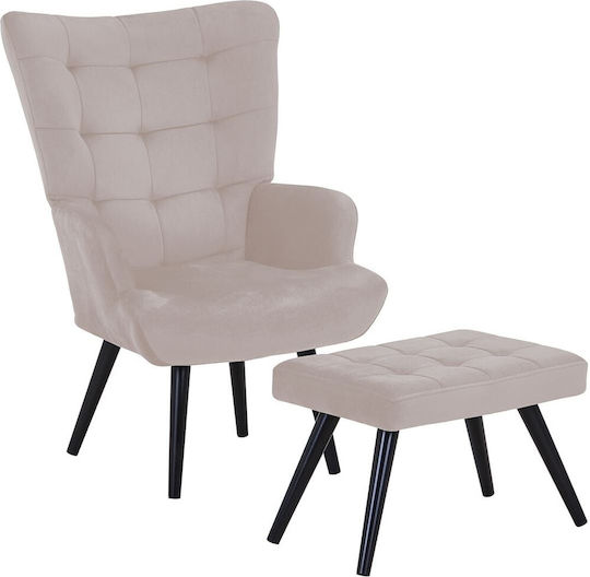 Hochlehner-Sessel mit Fußhocker Schwarz E7142 B1