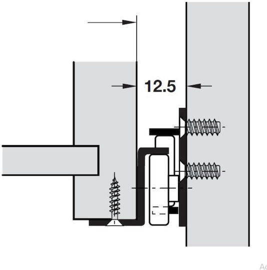 Ghid pentru sertar cu role 600mm Häfele