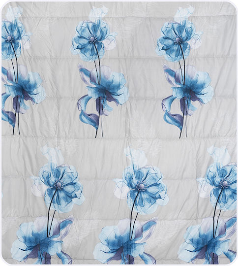 Πάπλωμα Διπλό με Γέμιση Microfiber 200x210εκ. Μπλε 150 GSM