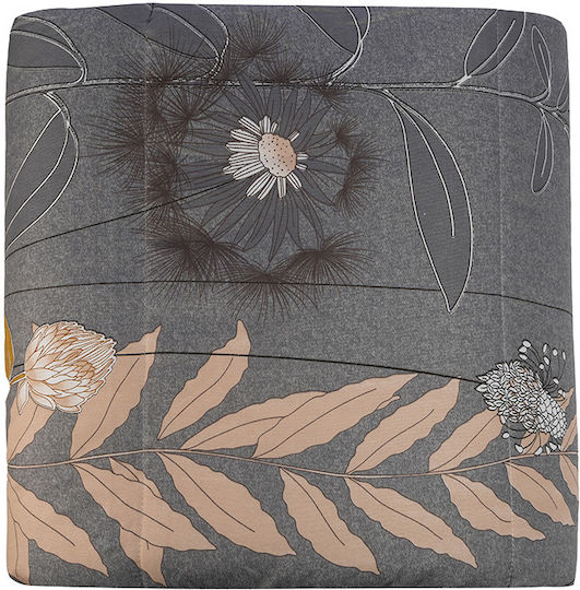 Πάπλωμα Μονό με Γέμιση Microfiber 150x210εκ. Γκρι 150 GSM