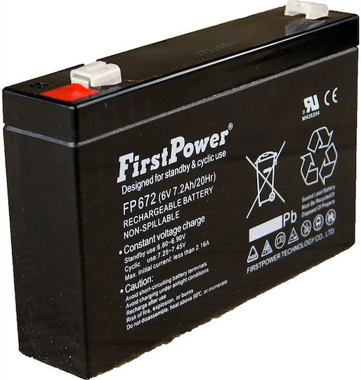 Car_6V_7.2Ah Baterie UPS cu Memorie internă 7.2Ah și Tensiune 6V