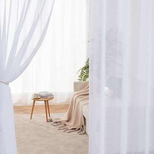 Miulee Set Perdele cu Capse Albe 140x185 cm Miulee Set Perdele cu Capse Albe 140x185 cm