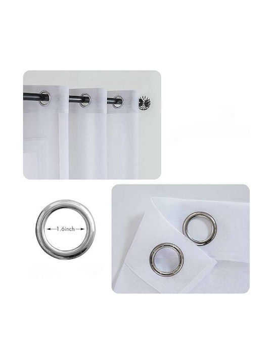Miulee Σετ Κουρτίνες με Τρουκς White 140x185εκ.