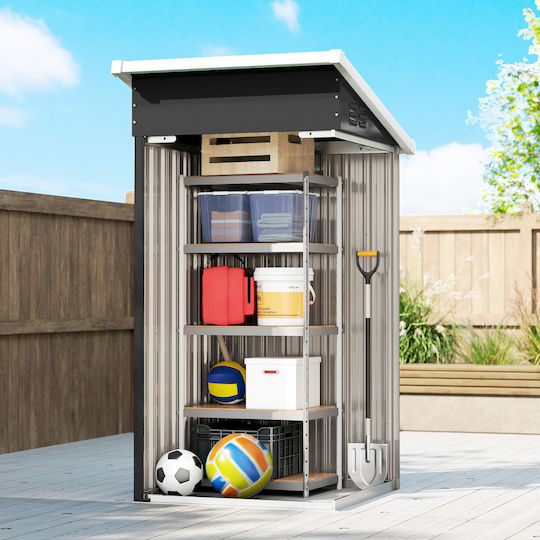 Metal Garden Shed Galvanized with Air Vent L1.075xW0.91xH1.85m
