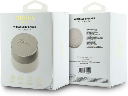 Guess Script Ηχείο Bluetooth 5W με Διάρκεια Μπαταρίας έως 3 ώρες Χρυσό