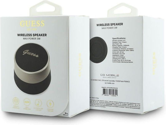 Guess Script Boxă Bluetooth 5W Cu Durata Bateriei Până La 3 Ore Neagră