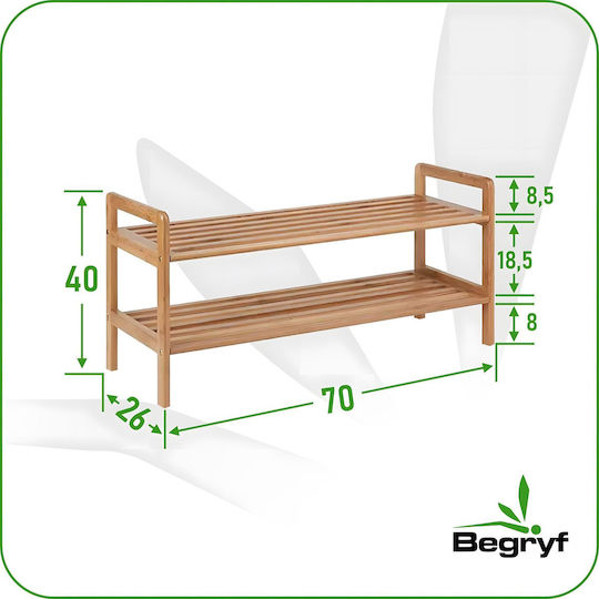 Schuhorganisator aus Bambus Stand 70x26x40cm
