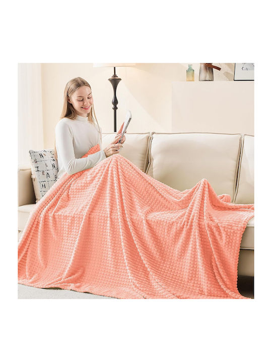 Emme Pelzige Decke Einzeln 150x200cm Rosa