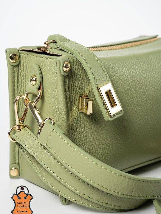 Leather Women's Shoulder Bag Green