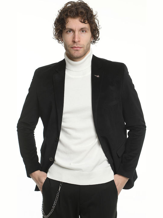 Men’s Suit Jacket with Slim Fit Black