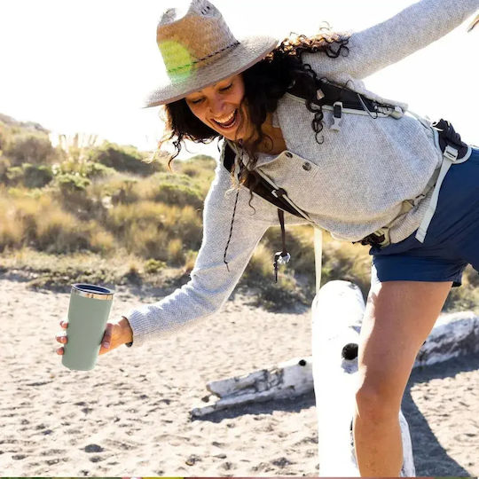 Hydro Flask Handled Tumbler Θερμός Ανοξείδωτο BPA Free 500ml Popstar Pink με Καλαμάκι και Λαβή