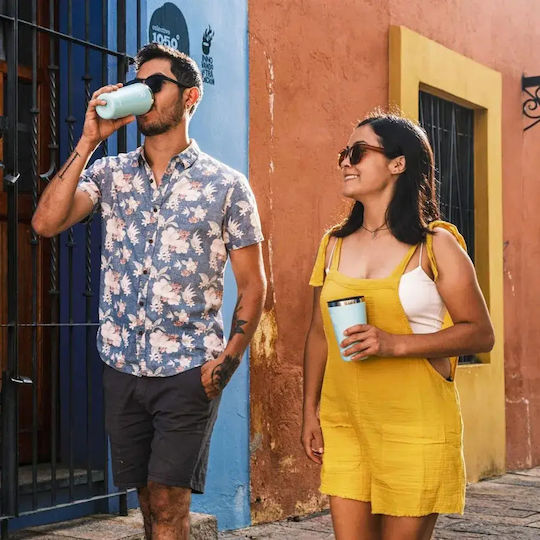 Hydro Flask Handled Tumbler Θερμός Ανοξείδωτο BPA Free 500ml Popstar Pink με Καλαμάκι και Λαβή