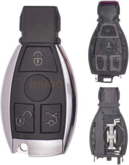 Carcasa Cheii Auto Mercedes Slotkey Nikel 3 Butoane Lamă Hu64 1531-fwk