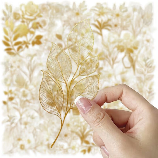 Decorative Gold Flower Stickers Set 50 Pieces