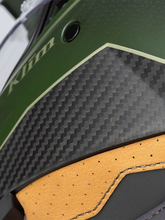 Klim X1 Alpha Quanta Matte Rifle Green - Oil Green Motorcycle Helmet On-Off ECE 22.06 / DOT 1550gr with Pinlock and Sun Visor