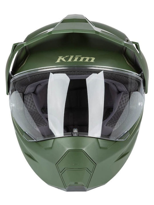 Klim X1 Alpha Quanta Matte Rifle Green - Oil Green Motorcycle Helmet On-Off ECE 22.06 / DOT 1550gr with Pinlock and Sun Visor
