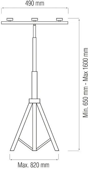 Suport Trepied Portabil Proiector Până La 1600mm X 820mm Tripod Single Galben 107-001-0002