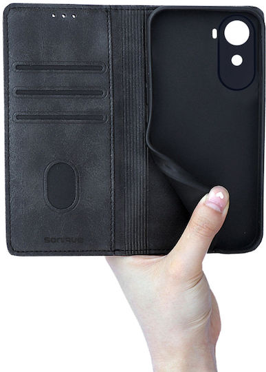 Vintage Magnet Brieftasche Wallet Sonique Xiaomi Redmi A7 Pro 4G Schwarze