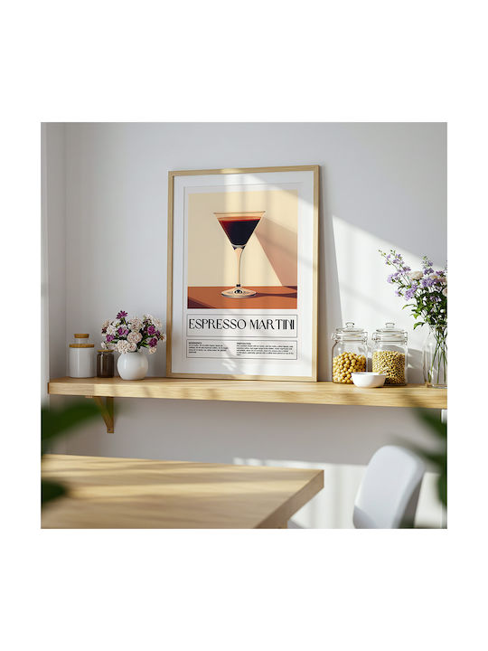 Poster Espresso Martini Cocktail Pst25472 21cm X 30cm Premium Black Wooden Frame