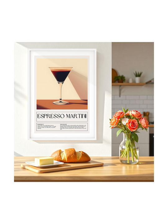 Poster Espresso Martini Cocktail Pst25472 40cm X 50cm Premium Μαύρο Ξύλινο Κάδρο-71116pd154952f55323